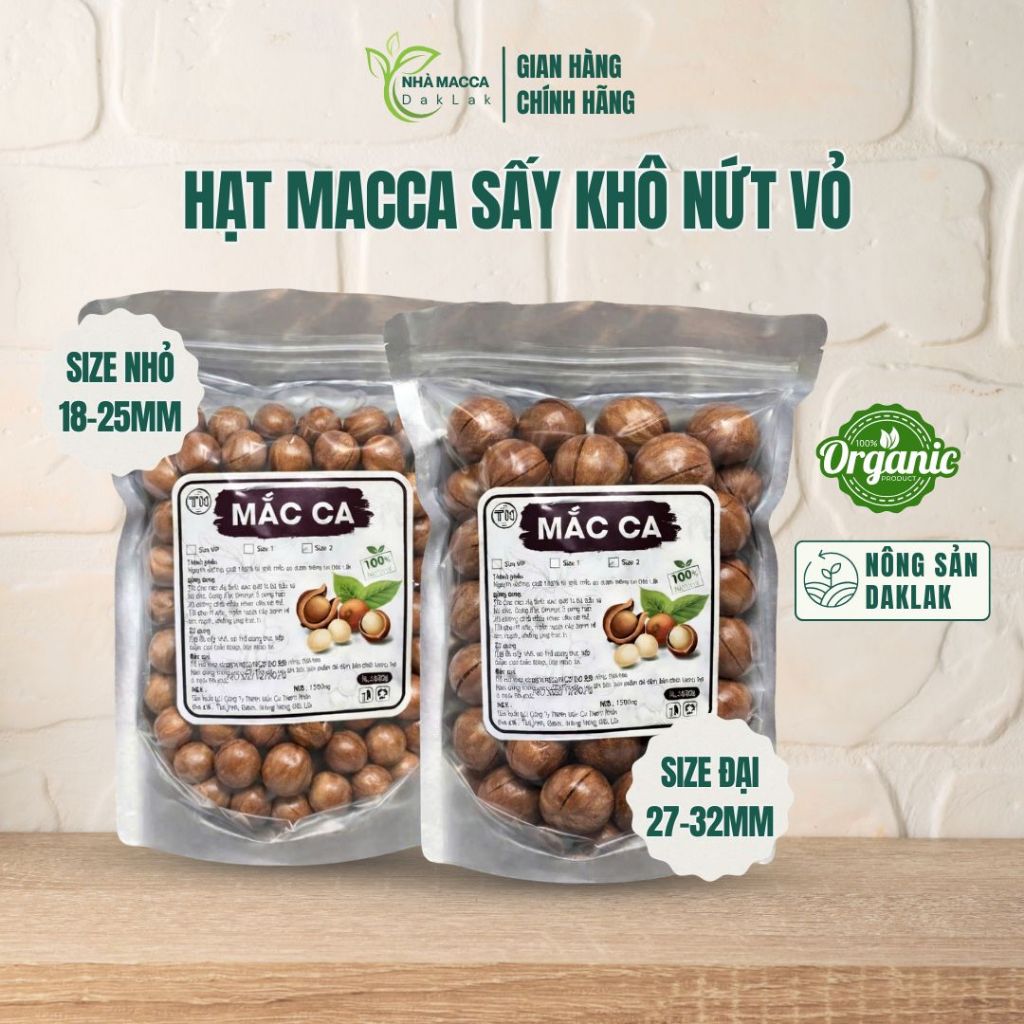 Hạt Macca Daklak Sấy Khô Nứt Vỏ 500gr, Hạt To, Hương Vị Ngọt Béo Tự Nhiên - Nhà Macca Daklak