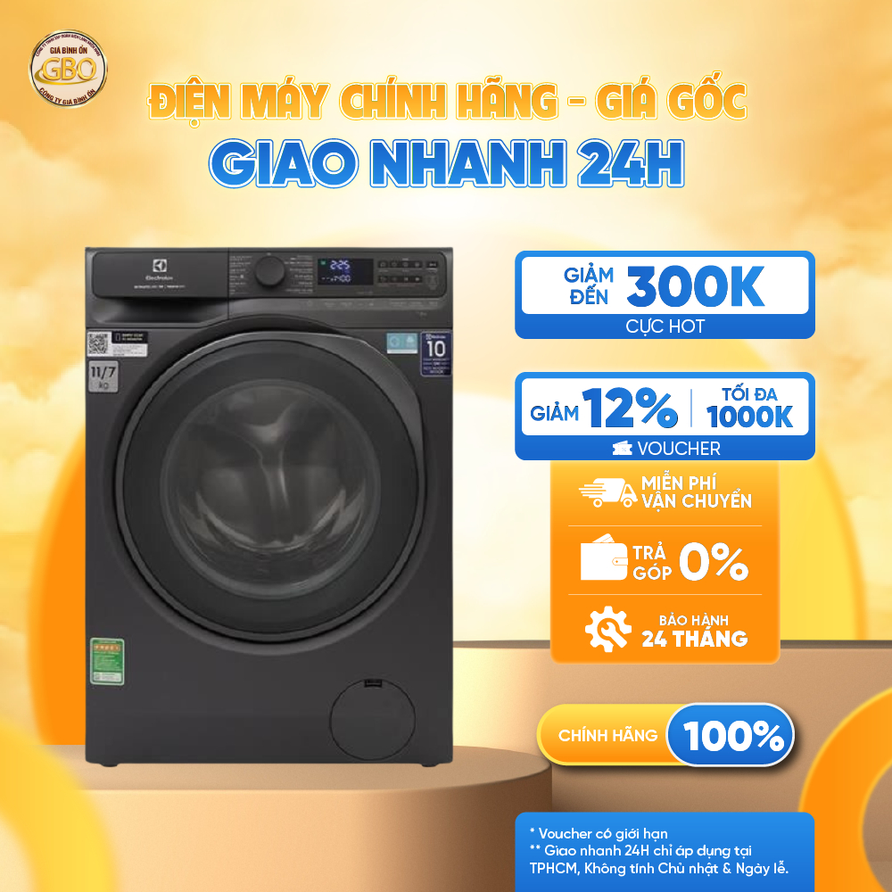 EWW1143R7SC - Máy Giặt Sấy Electrolux UltimateCare 700 Inverter giặt 11kg - sấy 7kg