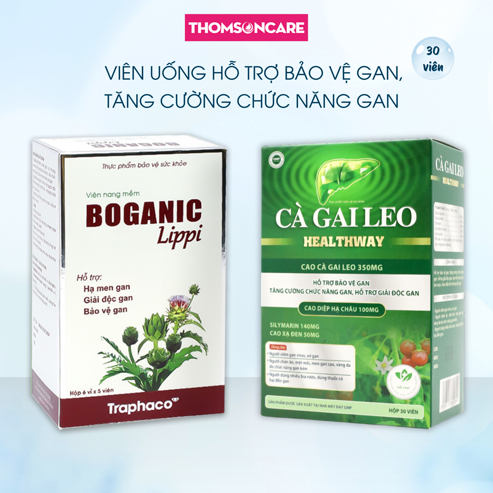 Bổ gan Boganic Lippi, Cà gai leo Healthway hỗ trợ giải độc gan, bảo vệ gan