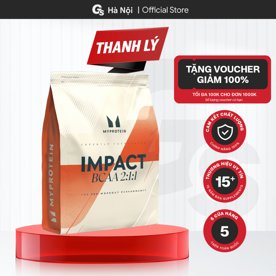 Bột hỗ trợ phục hồi cơ bắp MyProtein Impact BCAA 2:1:1, 500g, tăng hiệu suất tập luyện - Gymstore