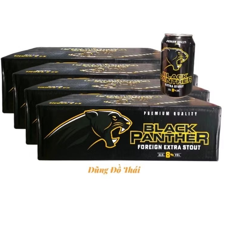 Giá sỉ - Combo 4 thùng bia Black Panther 330ml x 24lon - Bia đen nồng độ 8% (đơn tối đa 4 thùng)
