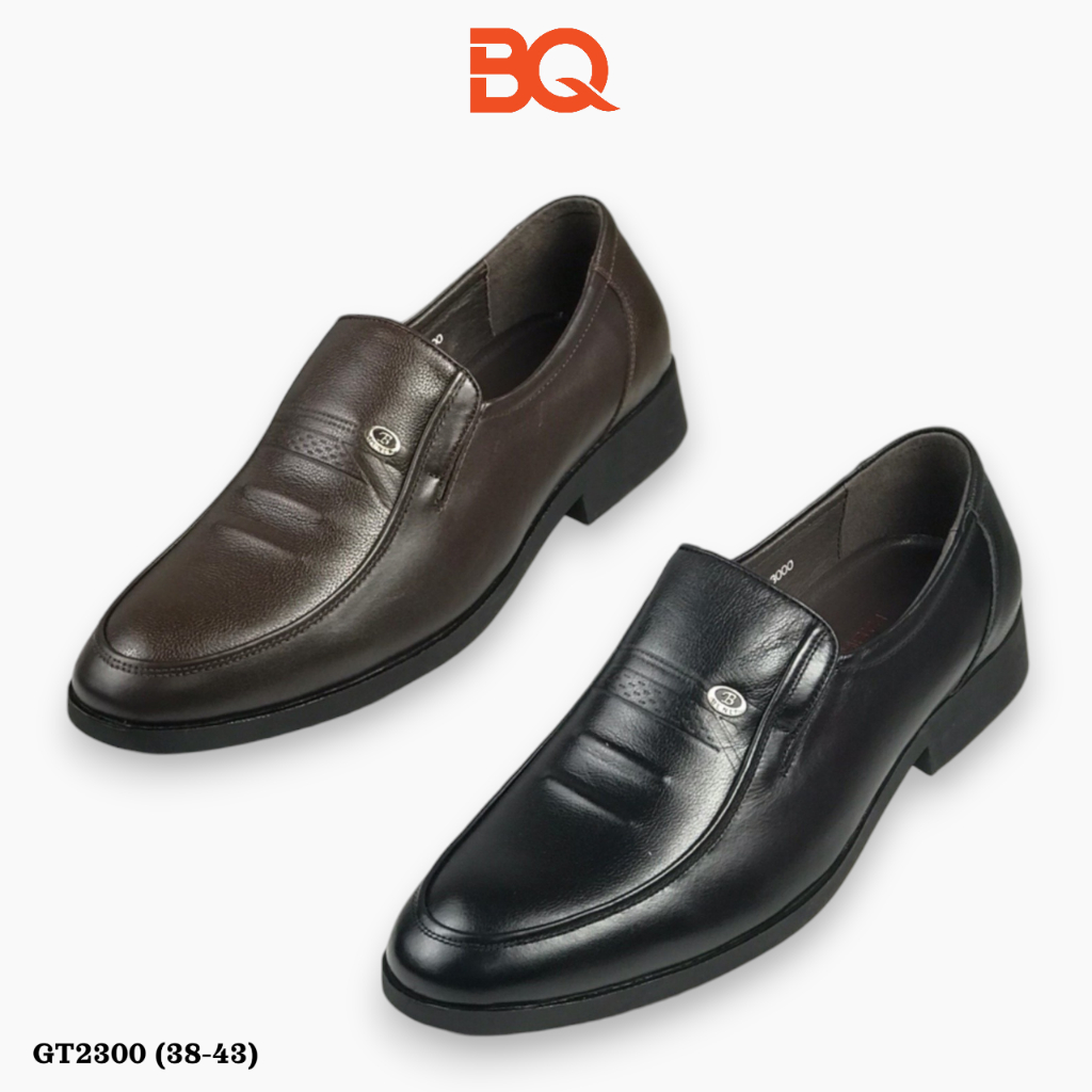 BQ | Giày nam size 38-43 Giày da bò trung niên cao cấp mũi nhọn trẻ trung đế cao su êm chân GT2300