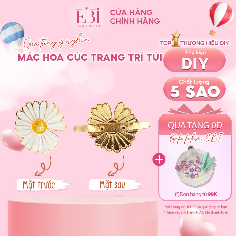 Mác hoa cúc EBI HANDMADE phụ kiện gắn trang trí túi handmade/túi xách/balo xinh xắn - ES61