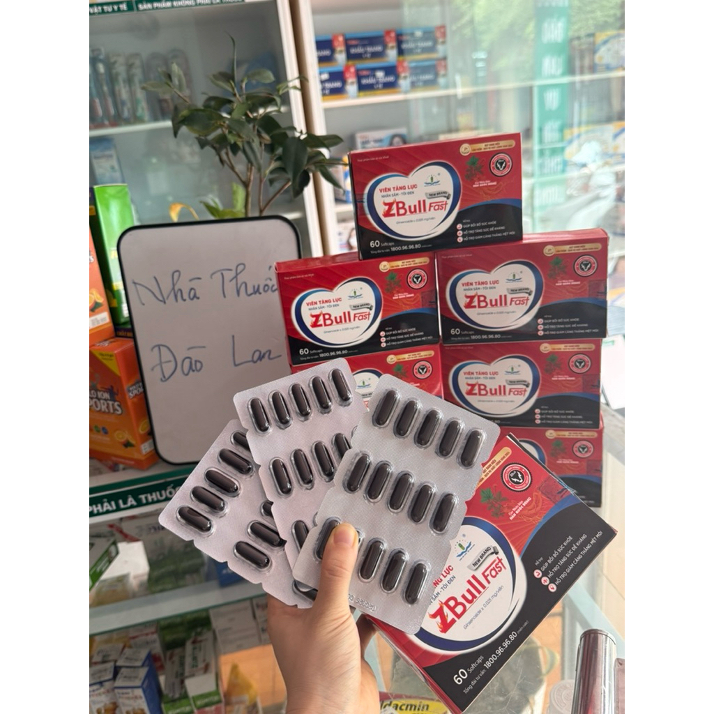 Viên tăng lực nhân sâm tỏi đen Zbull Fast new brand hộp 60 viên