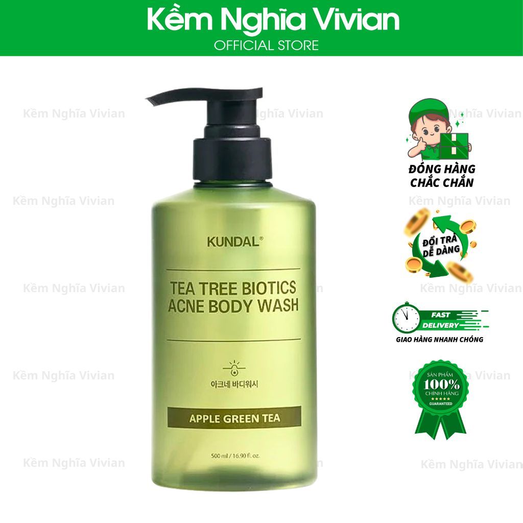 Sữa tắm ngừa mụn Kundal Tea Tree 500ml