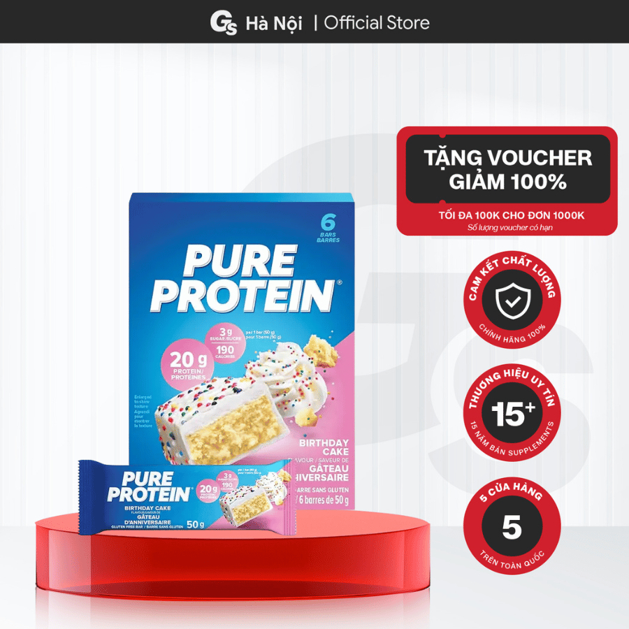 [HỘP 6 BÁNH] Bánh protein ăn liền Pure Protein, giàu đạm, ít đường - Gymstore