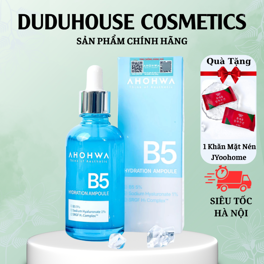 Tinh Chất AHOHWA B5 Hydration Ampoule Serum Phục Hồi, Dưỡng Ẩm, Làm Dịu 50ml Duduhouse