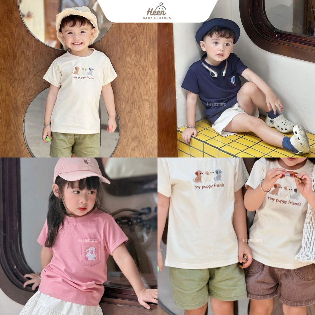 Áo Phông Ngắn Tay Hè Cotton Trẻ Em từ 1 đến 6 tuổi Heenstore