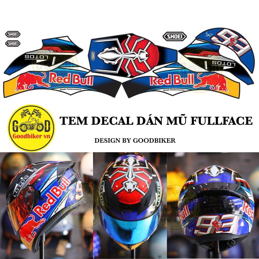 Tem dán mũ Bảo hiểm Fullface Shoei