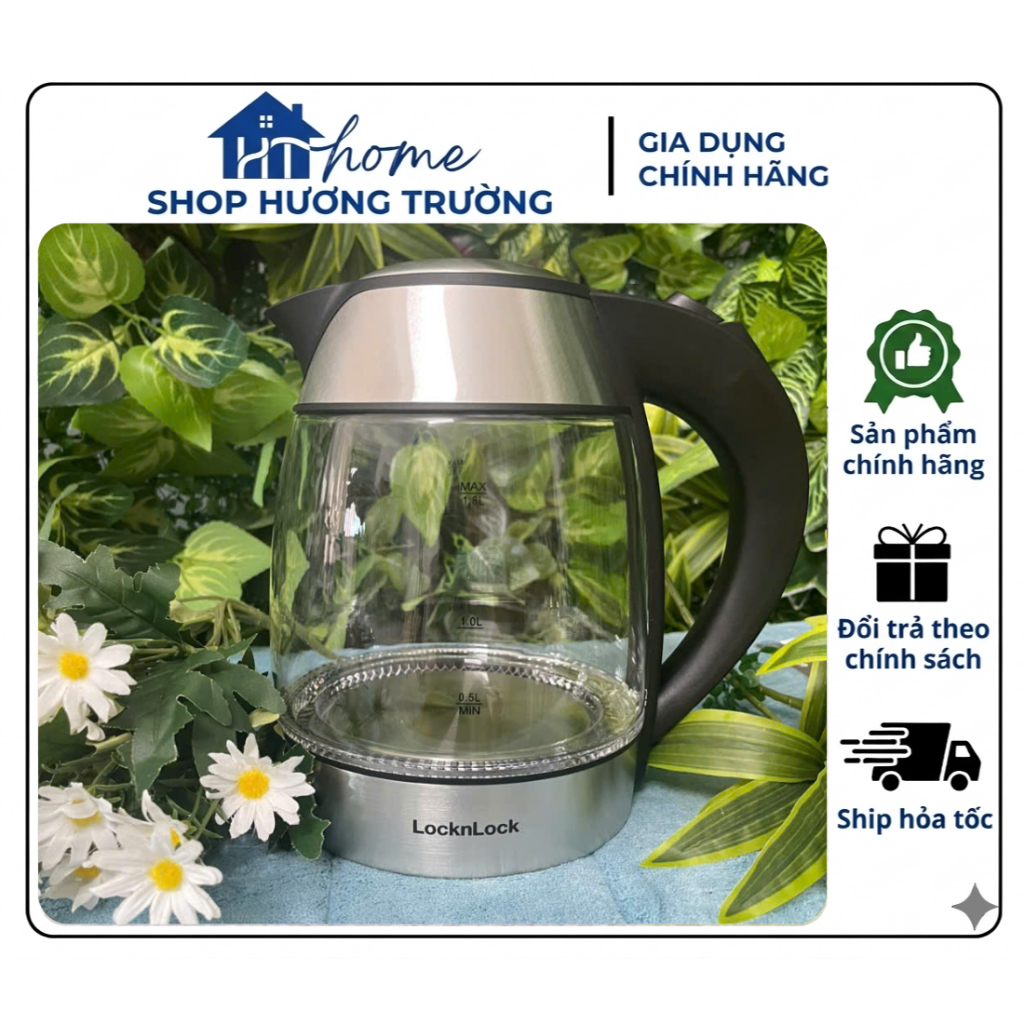 Ấm đun siêu tốc thủy tinh LocnkLock EJK418 - Hàng Chính Hãng