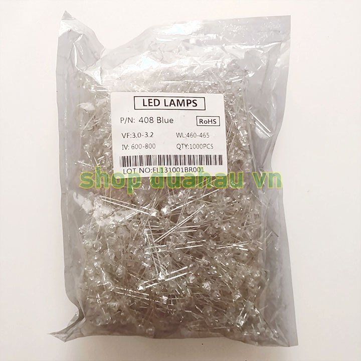 [1.000 bóng led] Led bóng lùn - đầu dù 5mm - bóng led trong