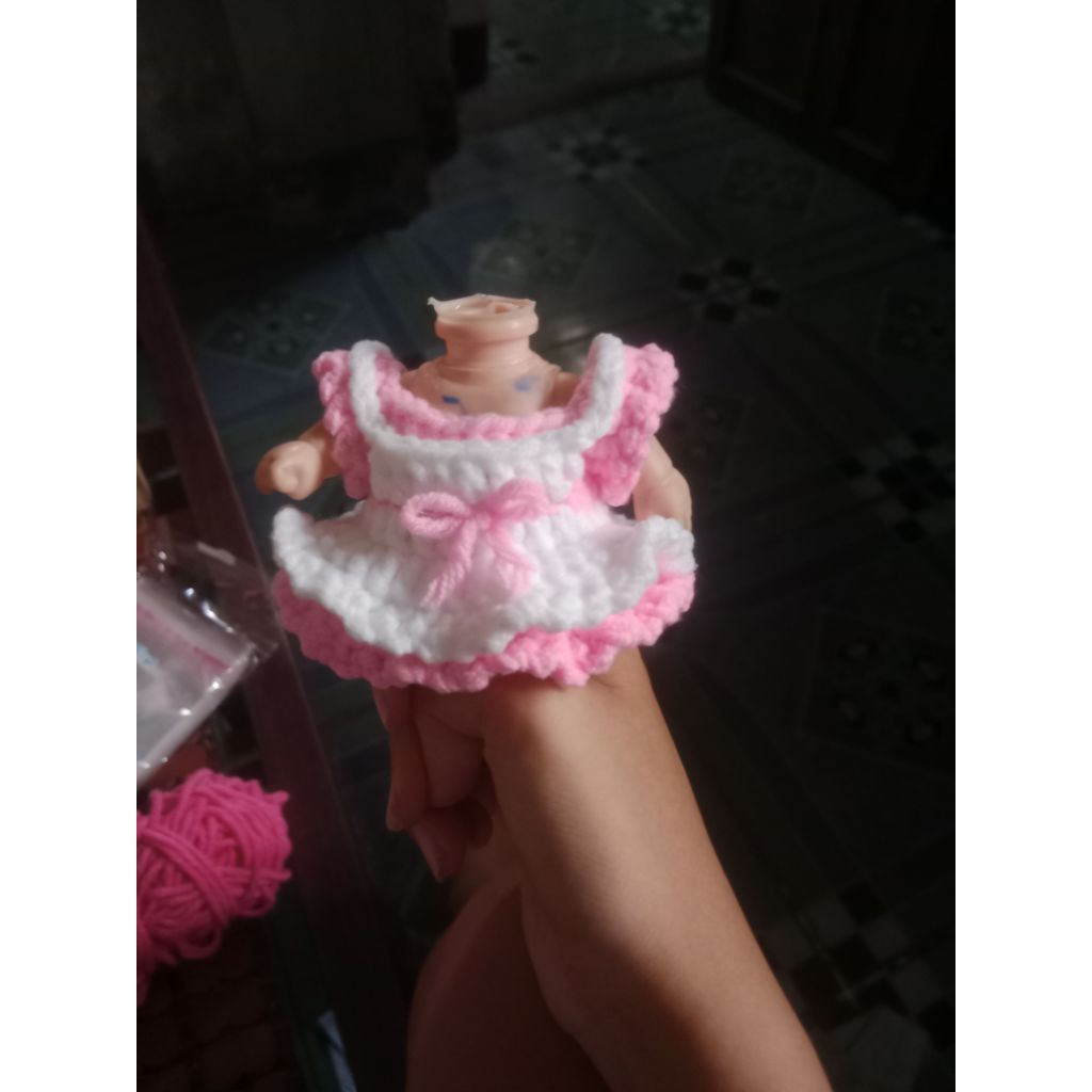 đồ len váy yếm cho doll (kuman) 5in siu xinhh
