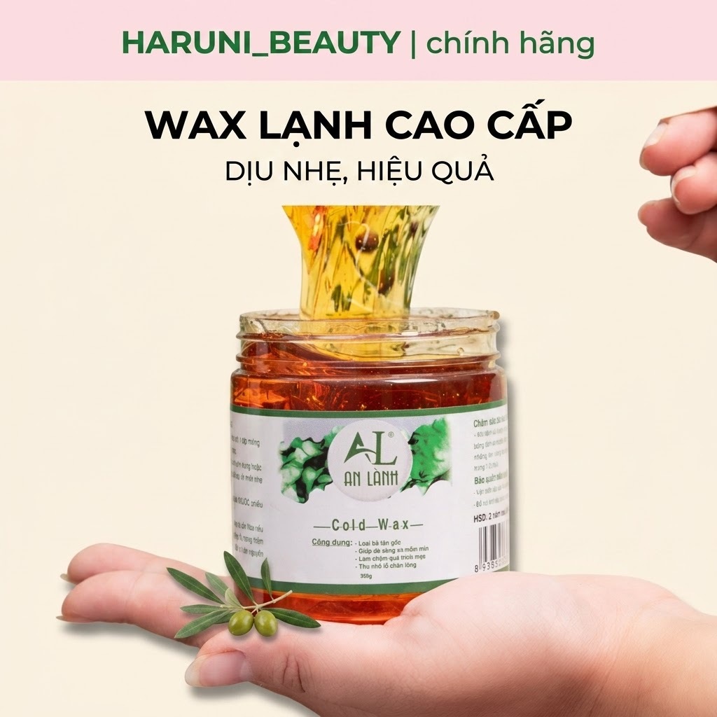 Wax lông AN LÀNH kèm 50 giấy 2 que wax lạnh tẩy lông sạch không cần đun nóng sáp wax lông an lành