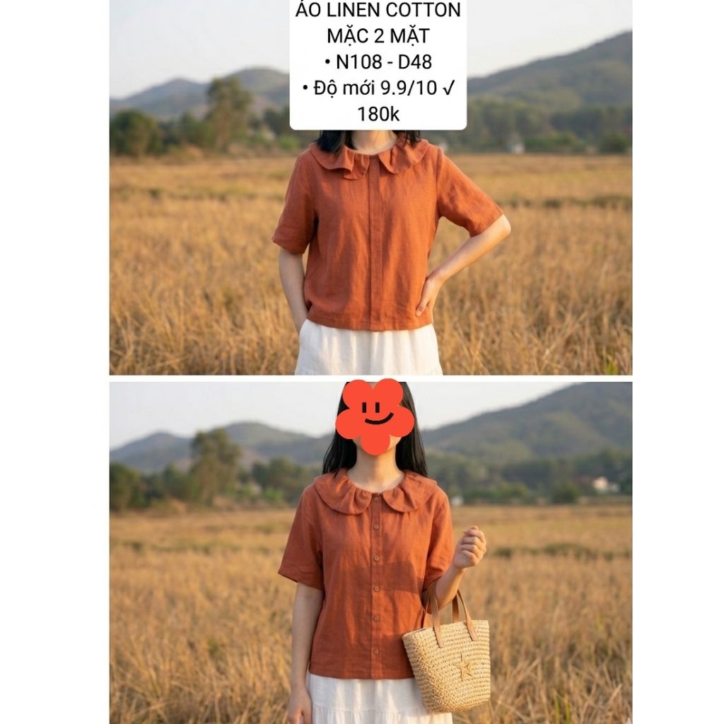 ÁO LINEN MẶC 2 MẶT 2HAND