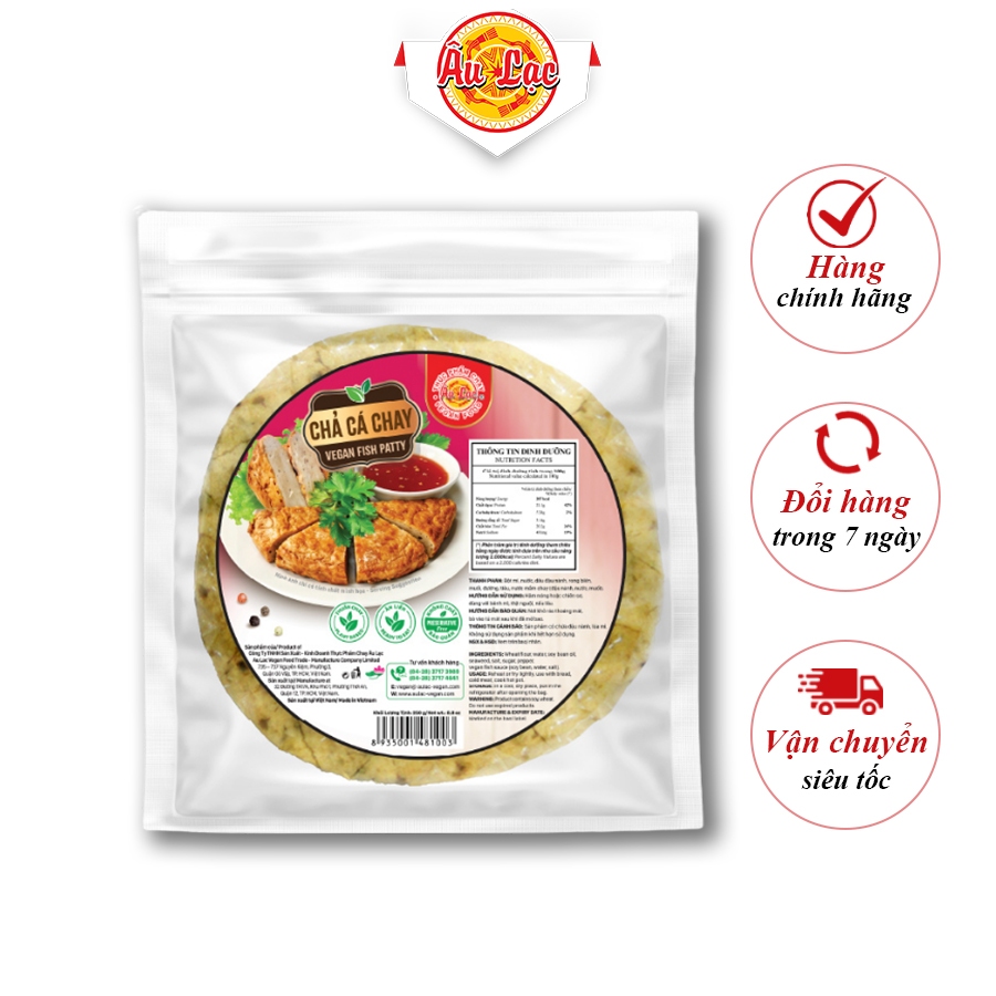 Ch.ả c.á chay Âu Lạc 180g - Thực phẩm chay Âu Lạc, Đồ Khô Chay, Đồ Chay