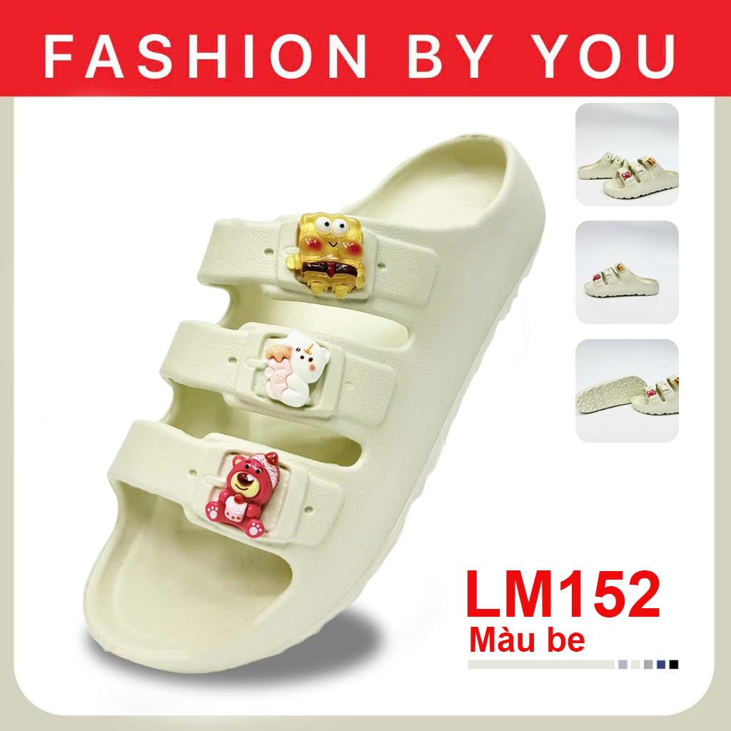 TIPONO ALYDO TC Dép 3 Quai LM152Tặng Charm Chống Trơn Trượt Phái Nữ Phong Cách Xinh Dép Nữ