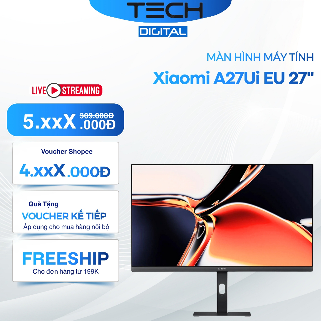 [Hỏa Tốc 2H] Màn Hình Xiaomi A27Ui Type C 90W 27 Inch 4K/ IPS/ Vesa/ 60Hz - Bản Quốc Tế