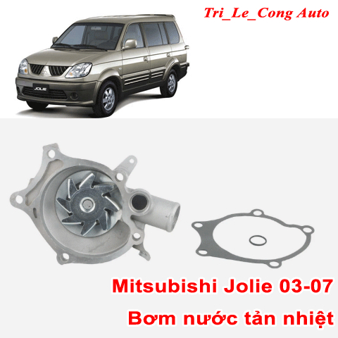 Cụm bơm nước + ron Mitsubishi Jolie 03-07 4G63 2.0 MT, khắc phục quá nhiệt, rò nước, kêu, hao nước, 