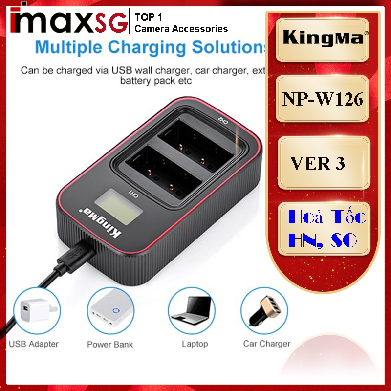 SẠC ĐÔI VER 3 KINGMA  THAY THẾ CHO FUJIFILM NP-W126