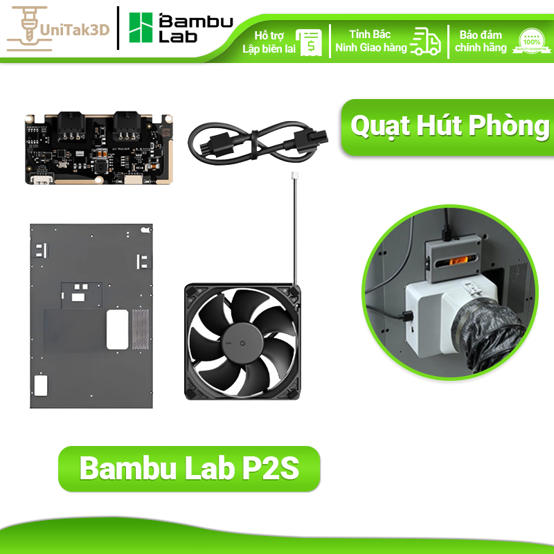 Bambu Lab Nguyên bản P2S Máy in 3D Bộ nắp sau quạt thải buồng cho Bambu Lab P2S 3D210B