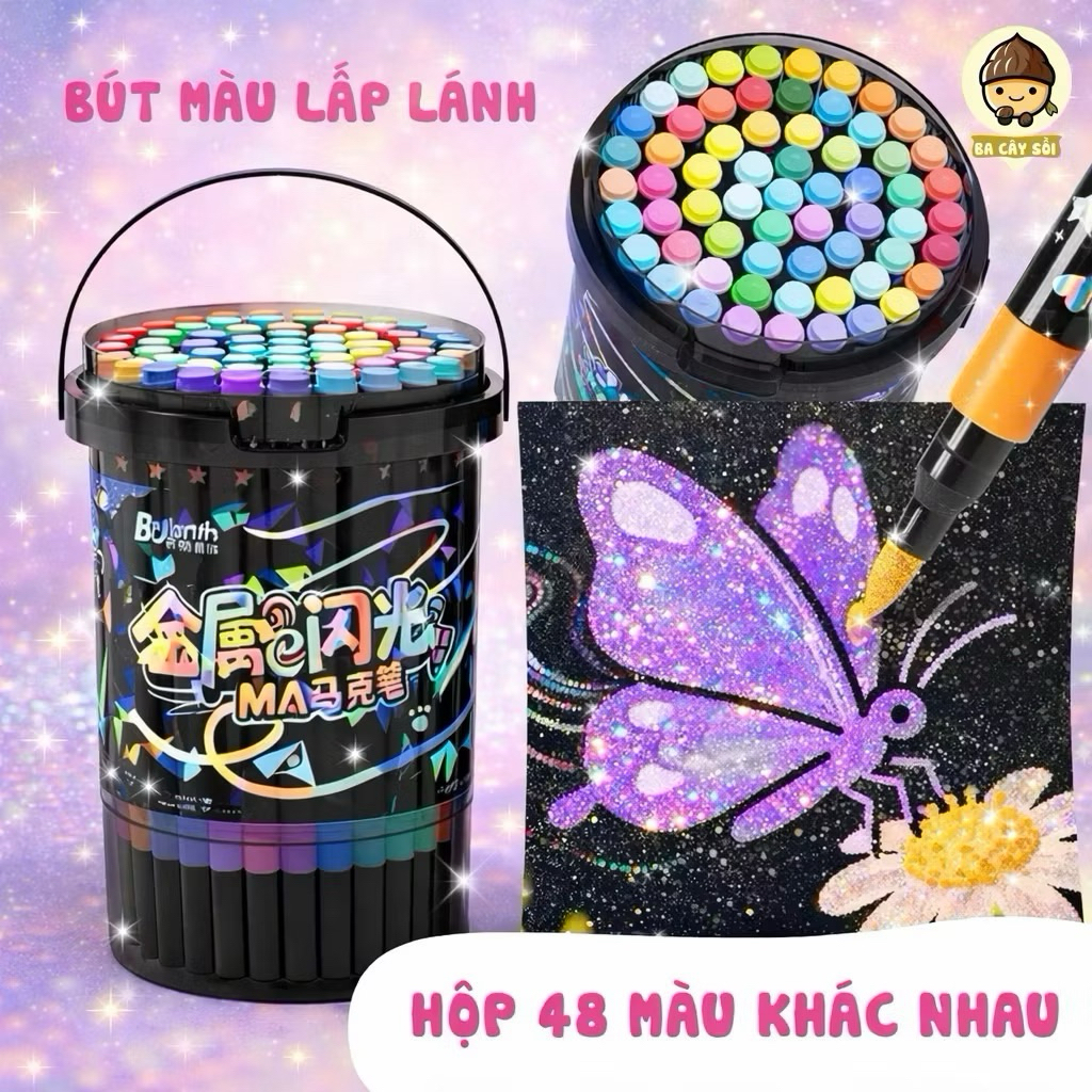 Hộp 48 màu acrylic nhũ Bling 🎀 Anan.2store
