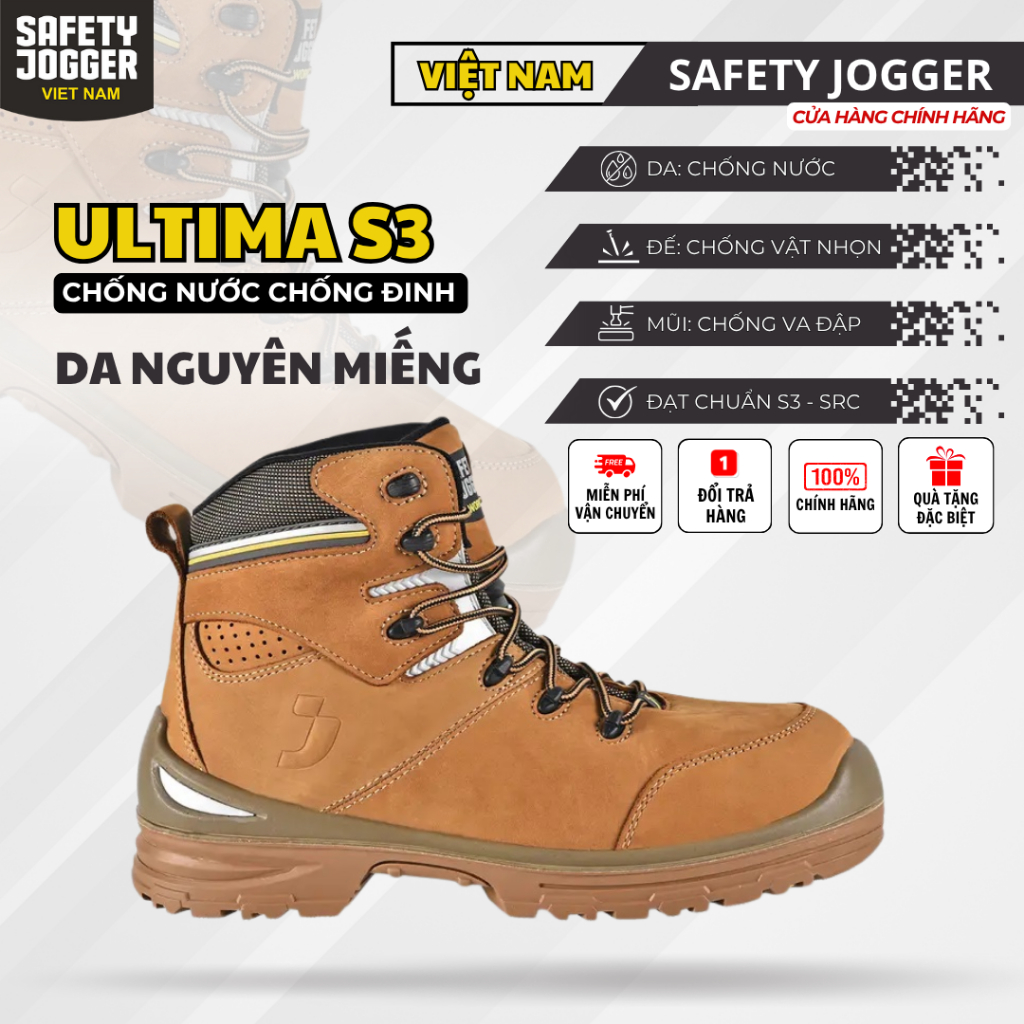 [SAFETY JOGGER] Giày Bảo Hộ Safety Jogger Ultima Chống Tĩnh Điện Chịu Nhiệt Cao Chống Nước Dầu Mỡ