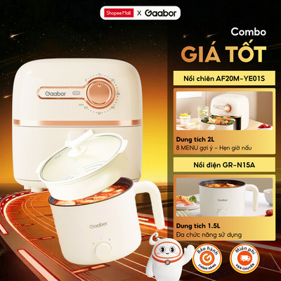 【Combo Sales】 Gaabor 375 nồi chiên không dầu 2L AF20M-YE01S nồi điện đa năng 1.5L GR-N15A sinh viên