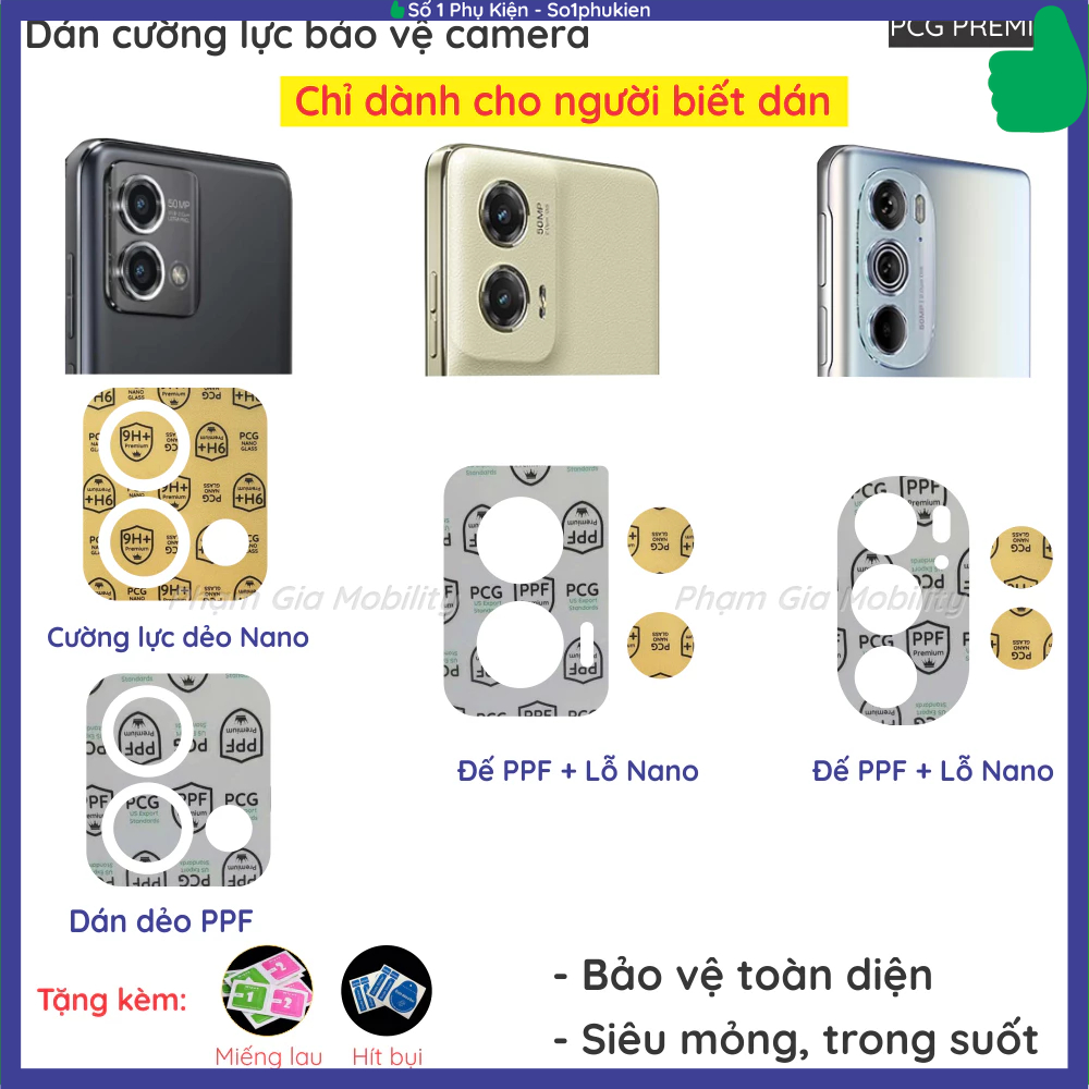 (Mua1 tặng1) Dán cường lực camera cho Motorola Moto G Stylus 2024 2023 Edge Edge+ 2022 2024 G84 G64 