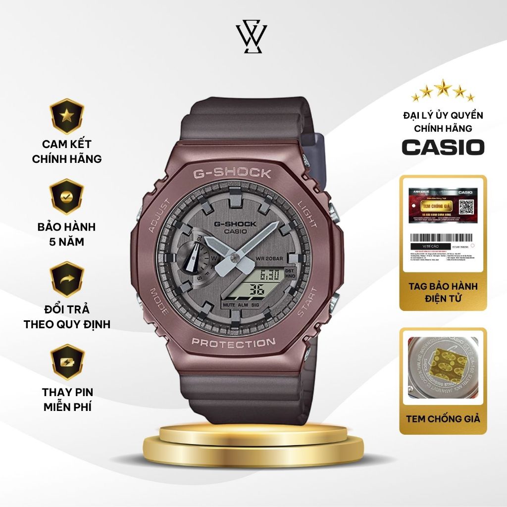 Đồng hồ Casio G-Shock GM-2100MF-5ADR Size 44.4mm Mặt kính khoáng Dây Vỏ Nhựa  Chính Hãng