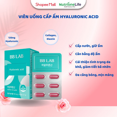 Viên Uống Cấp Ẩm BB LAB Hyaluronic Acid Giữ Ẩm, Giảm Khô Da, Tiết Dầu, Da Căng Bóng, Mịn Màng Hộp 30 Viên
