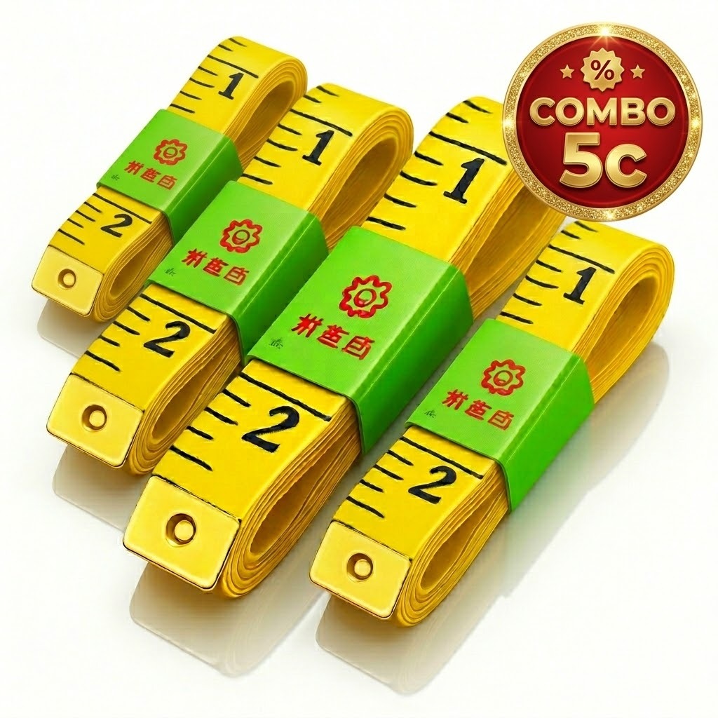 (Set 5 Cái) Thước dây đo eo,bụng ,đo chiều cao nhiều màu bền đẹp. .