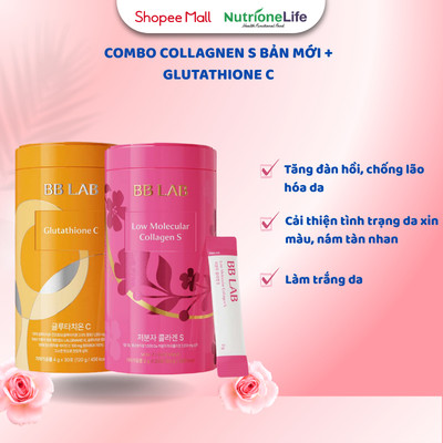 Combo BB LAB Collagen S Bản Mới, Glutathione C Trẻ Hóa Làn Da, Chống Lão Hóa, Mờ Nám, Tàn Nhang  30 Gói- 30 Gói/Hộp