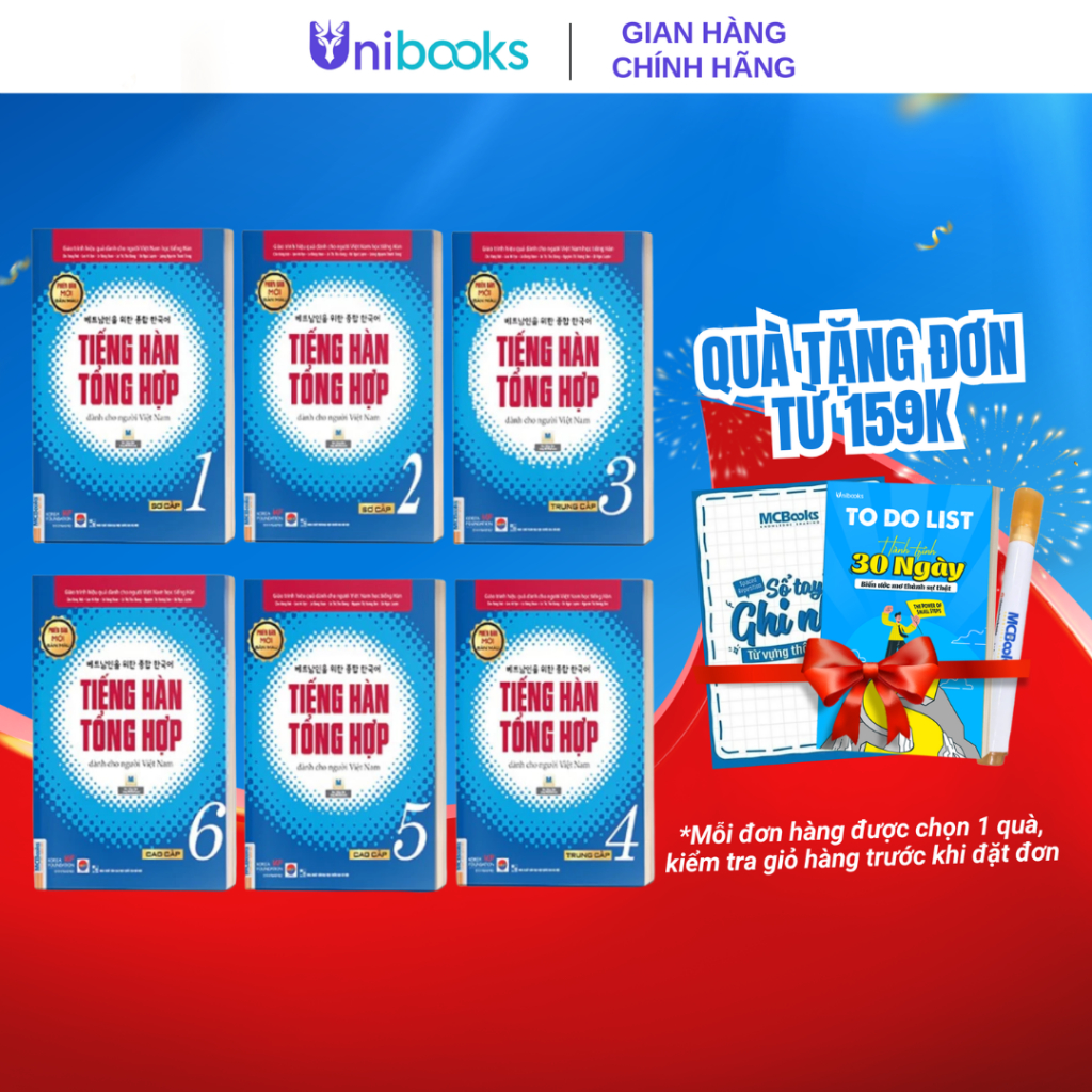 Sách -Tiếng Hàn Tổng Hợp Dành Cho Người Việt Nam Trình Độ Sơ Cấp Tập 1-6 (Giáo trình màu)