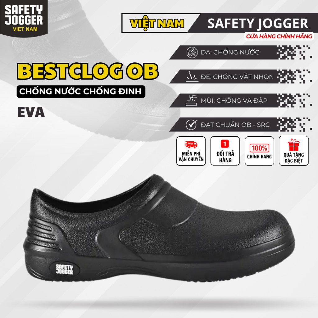 [SAFETY JOGGER] Giày Bảo Hộ Safety Jogger Bestclog OB Chống Trơn Trượt Dầu Mỡ Chống Nước Siêu Nhẹ
