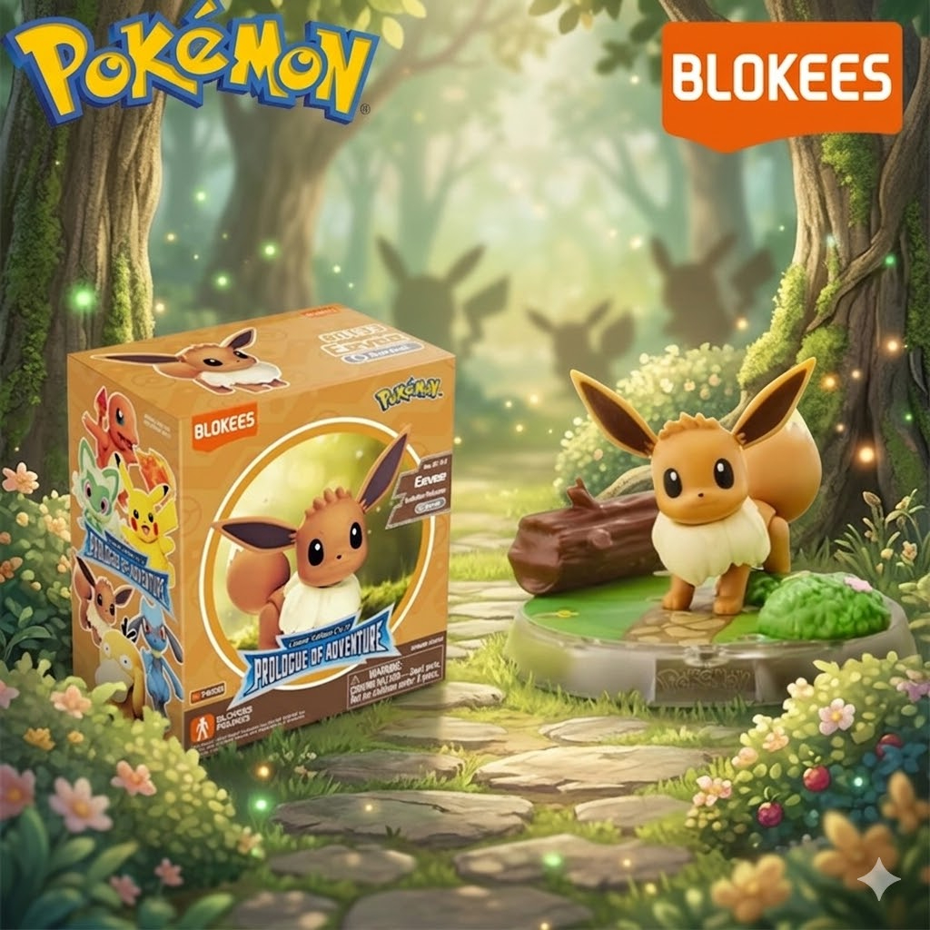 Mô Hình Blokees Pokémon CV-S Prologue of Adventure Eevee Chính Hãng Figure Lắp Ráp Dễ Thương Cực Hot