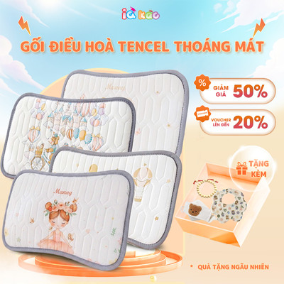 Gối Điều Hoà IQKAO Chất Liệu Tencel Cao Cấp – Mát, Thấm Hút Tốt, Dịu Êm Cho Làn Da Nhạy Cảm Của Bé