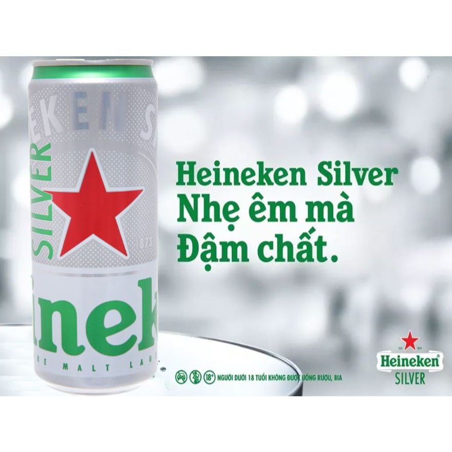 Bia Heineken silver lon 330ml