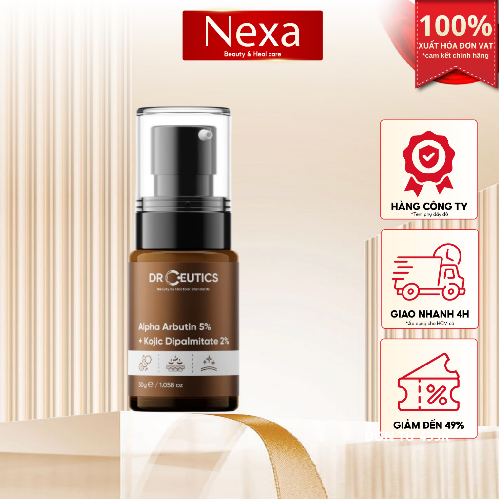 Serum DrCeutics Tinh Chất Alpha Arbutin Làm Sáng Da Mờ Nám Alpha Arbutin 5% Và Kojic Dipalmitate 2% 