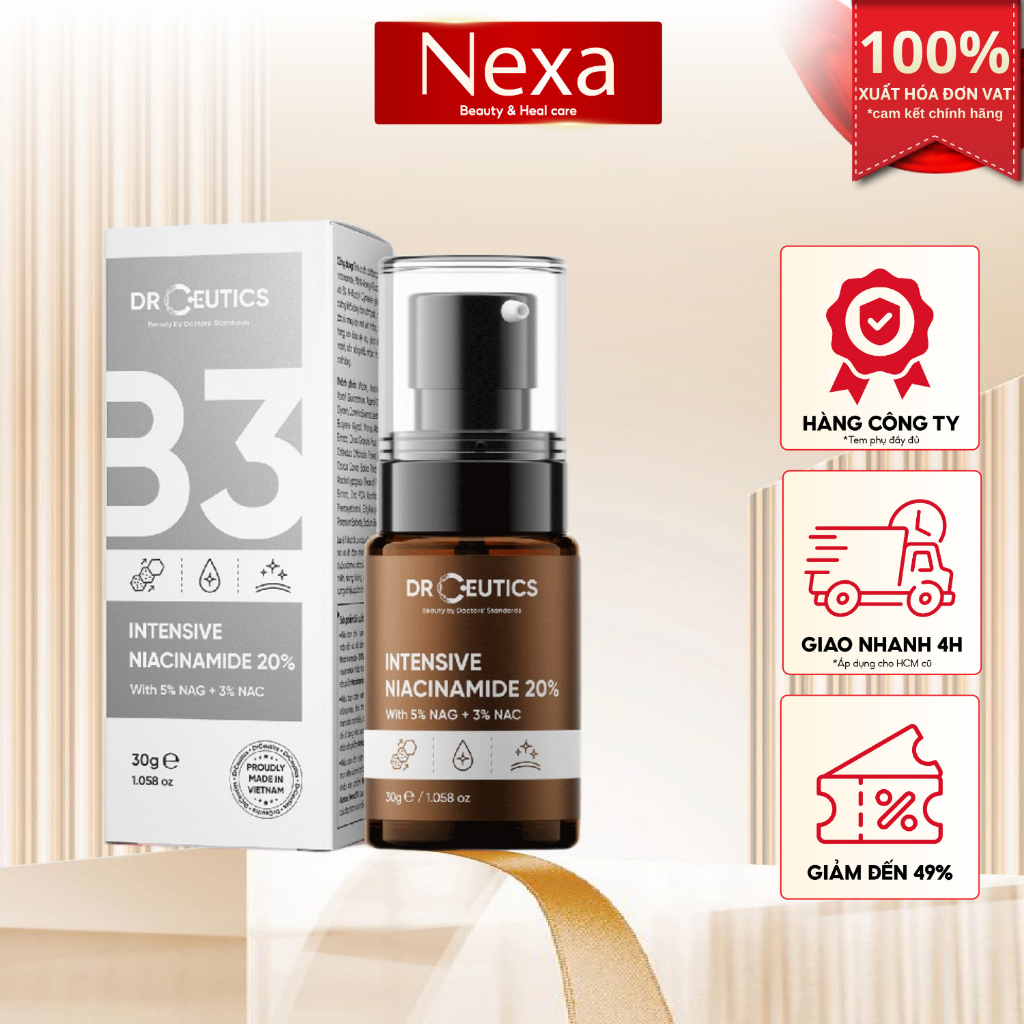 Serum DrCeutics Tinh chất Niacinamide DrCeutics Intensive Niacinamide 20% Mờ Thâm Sáng Da (30g)