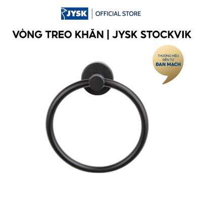 Vòng treo khăn | JYSK STOCKVIK | polypropylene/inox | đen | Ø17xS7xC20cm