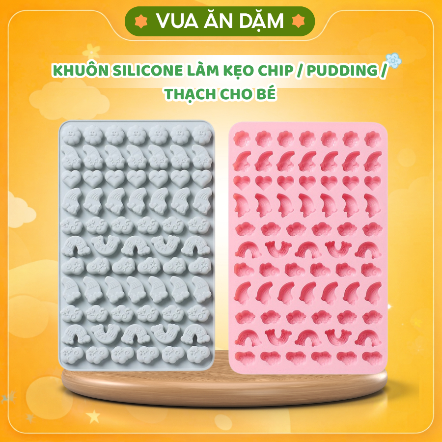 Khuôn Silicone làm Kẹo chip / Pudding / Thạch cho bé