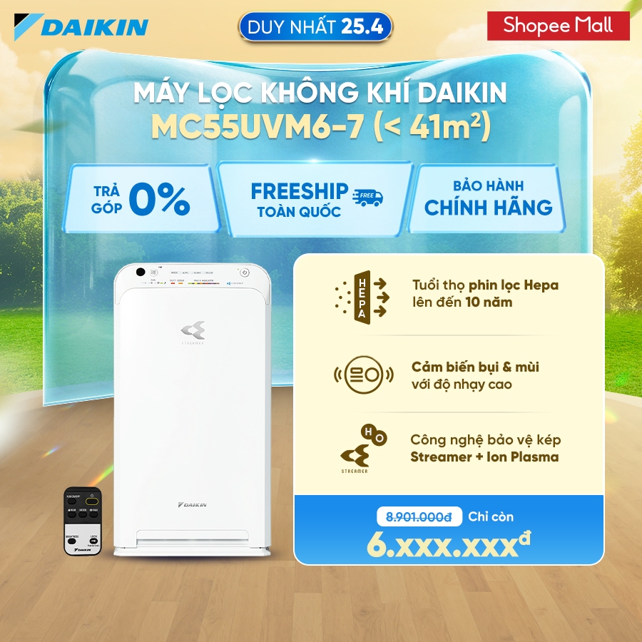 Máy Lọc không khí Daikin MC55UVM6-7 - Diện tích sử dụng 41m2 | BigBuy360 - bigbuy360.vn