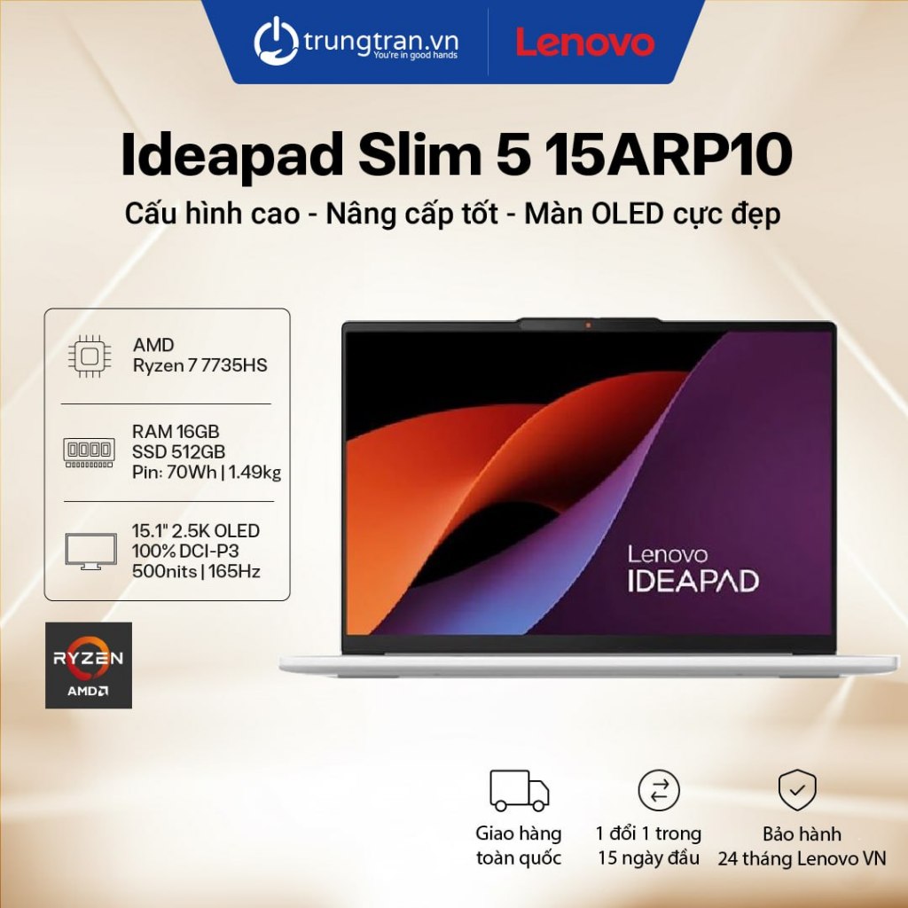 Lenovo Ideapad Slim 5 15ARP10 83J3001DVN | Ryzen 7 7735HS | 16GB | 512GB | 15.1'' 2.5K OLED