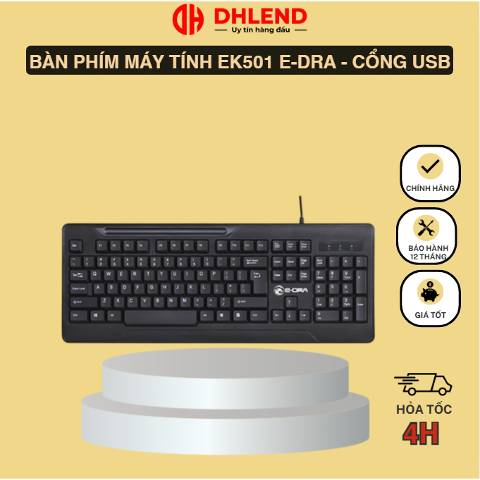 Bàn phím máy tính EK501 E-Dra - cổng USB