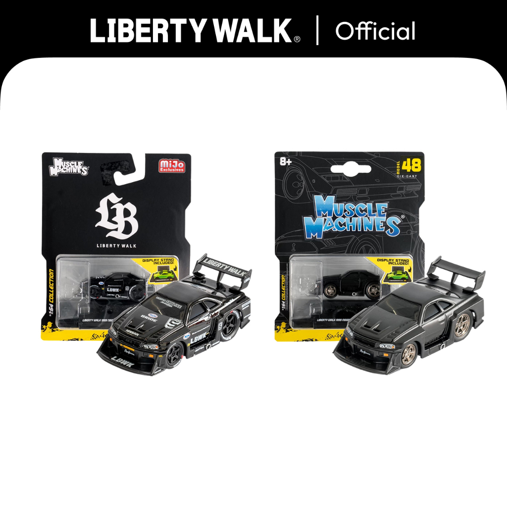 Liberty Walk LBWK Muscle Machines 1/64 LB WORKS ER34 (Black / Matt Black) Mijo Exclusives