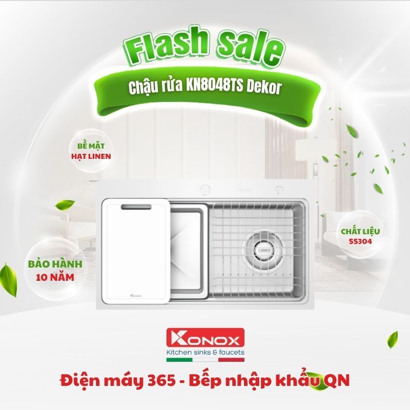 Chậu Rửa Bát Konox Workstation Sink KN8048TS Dekor - CHỐNG XƯỚC CAO CẤP – TRẠM SƠ CHẾ THÔNG MINH CHO