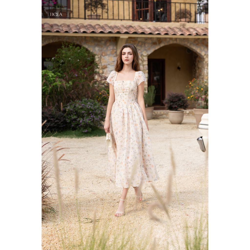 TIELA Đầm váy hoa cổ vuông-Naomi dress | BigBuy360 - bigbuy360.vn