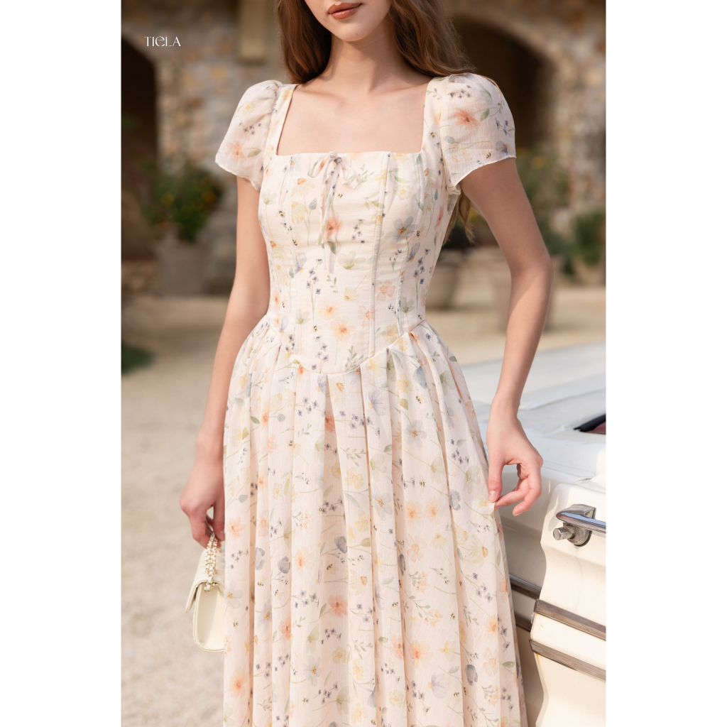 TIELA Đầm váy hoa cổ vuông-Naomi dress | BigBuy360 - bigbuy360.vn