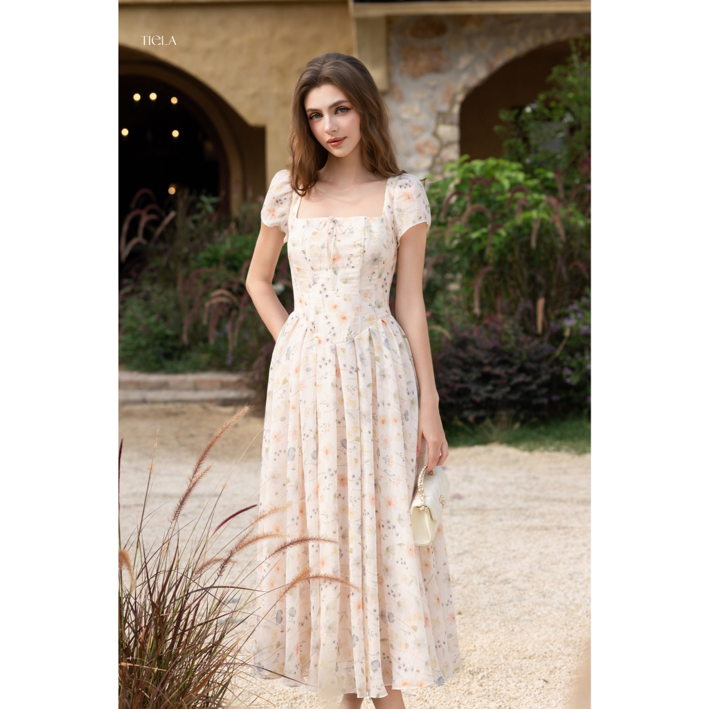 TIELA Đầm váy hoa cổ vuông-Naomi dress | BigBuy360 - bigbuy360.vn