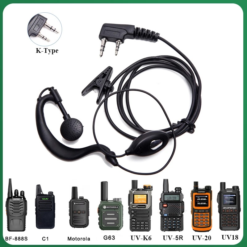 Tai nghe bộ đàm các loại dùng cho bộ đàm Baofeng Motorola Kenwood Phù hợp với bộ đàm k đầu